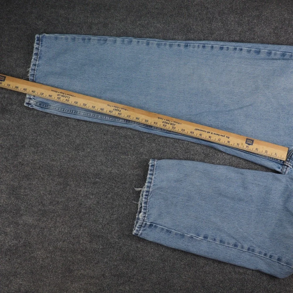 Levi's Jeans Mens 40x30 550 Light Blue Solid Distressed Frayed Grunge Retro